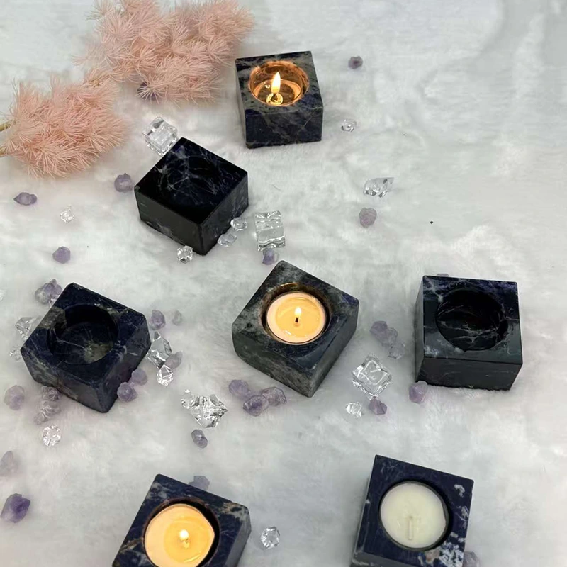 Blu Sodalite Marble Candleholder