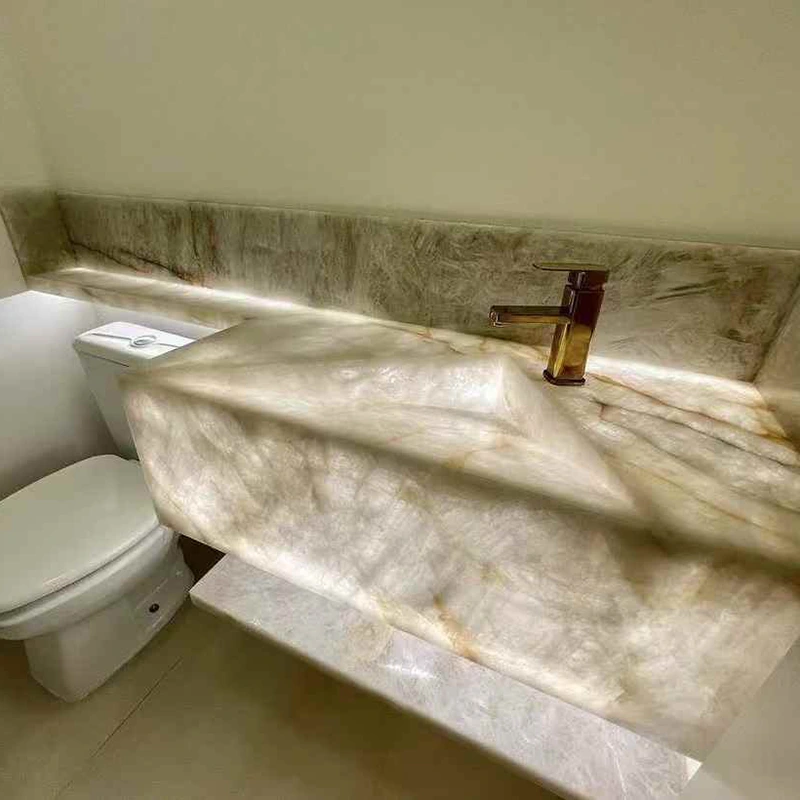 Bancone di quartzite bianca di cristallo